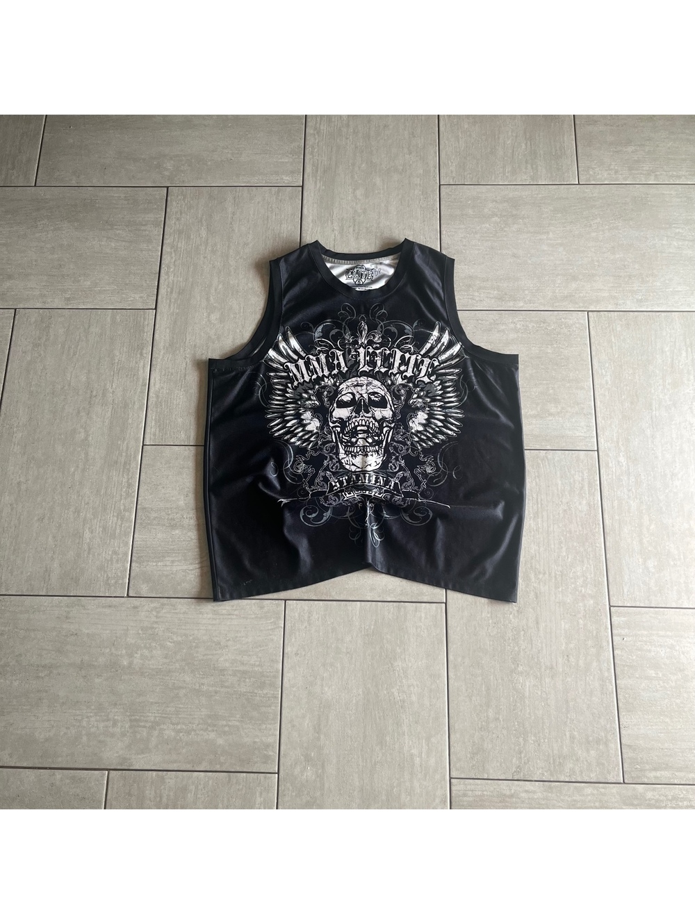 MMA Elite Sleeveless Skull Graphic Tank Top XL
